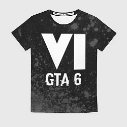 Футболка женская GTA 6 glitch на темном фоне, цвет: 3D-принт