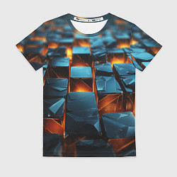 Женская футболка Темные плитки в лаве