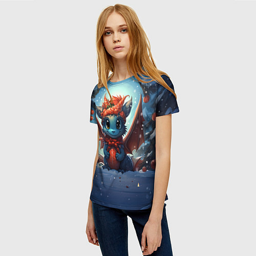 Женская футболка Амурный искоркогонь дракон / 3D-принт – фото 3
