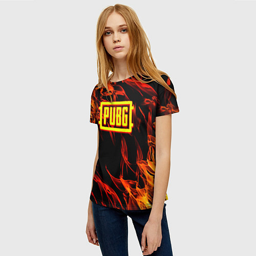 Женская футболка Battlegrounds flame / 3D-принт – фото 3