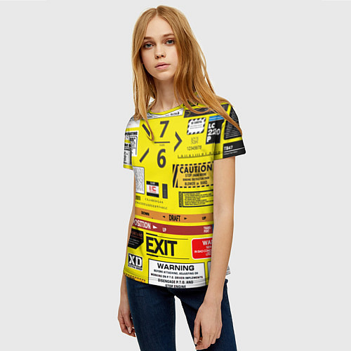 Женская футболка Предупреждающие знаки / 3D-принт – фото 3