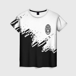 Футболка женская Juventus black sport texture, цвет: 3D-принт