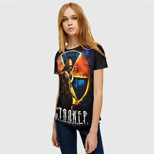 Женская футболка Сталкер - энергоблок ЧАЭС / 3D-принт – фото 3