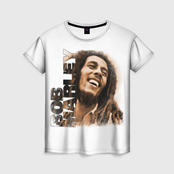 Женская футболка Музыкант Боб Марли арт