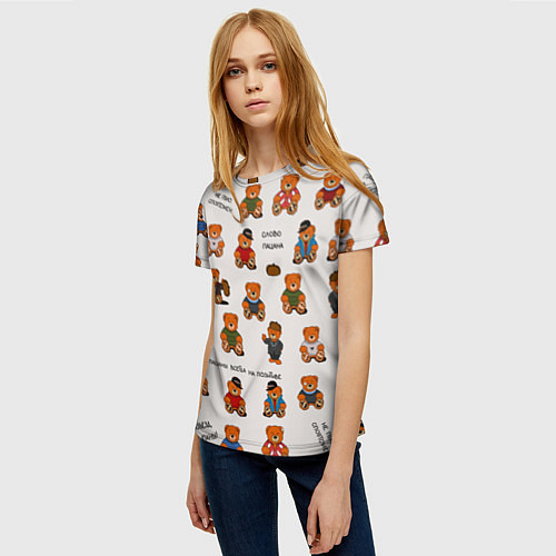 Женская футболка Мишки-пацаны из СССР / 3D-принт – фото 3