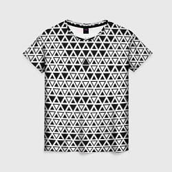 Футболка женская Треугольники чёрные и белые, цвет: 3D-принт