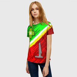 Футболка женская Флаг Зеленограадского АО, цвет: 3D-принт — фото 2