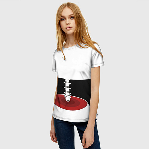 Женская футболка Иллюзия позвоночника / 3D-принт – фото 3