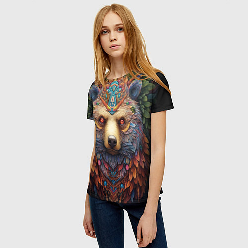 Женская футболка Медведь фентези / 3D-принт – фото 3