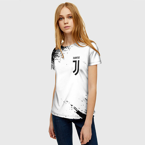 Женская футболка Juventus sport color black / 3D-принт – фото 3