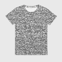 Женская футболка Узор серого вязанного трикотажа меланж
