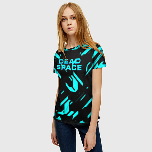 Женская футболка Dead space айзек стиль неоновая броня / 3D-принт – фото 3