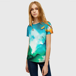 Футболка женская Текстура окрашенной стены - нейросеть, цвет: 3D-принт — фото 2