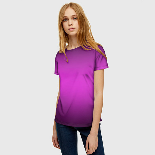 Женская футболка Сливовый градиент / 3D-принт – фото 3