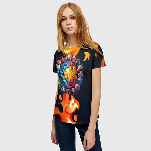 Женская футболка Символы покемона / 3D-принт – фото 3