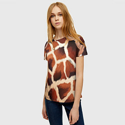 Футболка женская Пятнистый мех жирафа, цвет: 3D-принт — фото 2