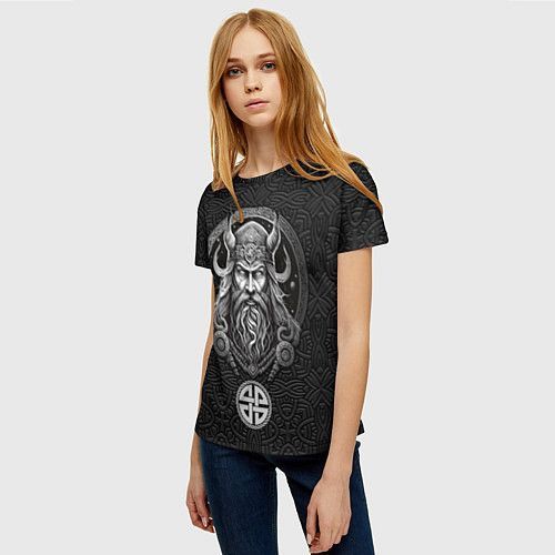 Женская футболка Один с символикой защиты воина / 3D-принт – фото 3