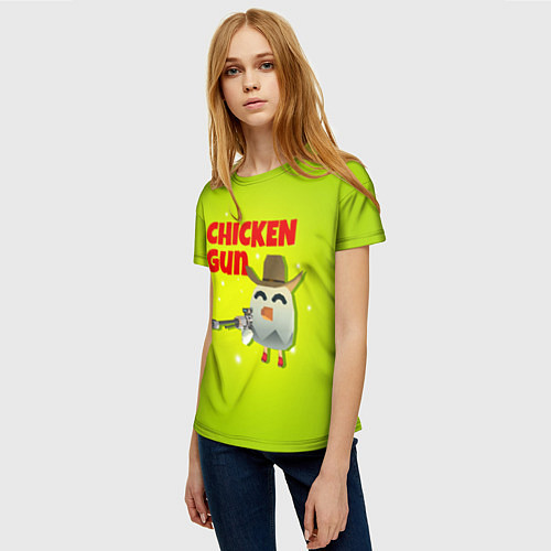 Женская футболка Чикен Ган - игра / 3D-принт – фото 3