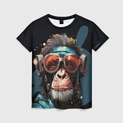 Женская футболка Крутая обезьяна в очках
