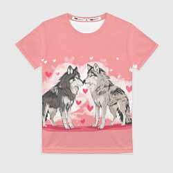 Женская футболка Влюбленные волки 14 февраля