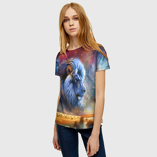 Женская футболка Небесный лев / 3D-принт – фото 3