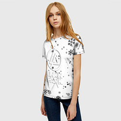 Футболка женская Linkin park текстура зима рок, цвет: 3D-принт — фото 2