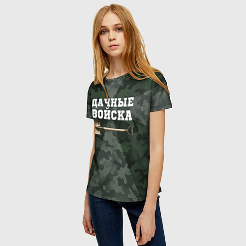 Женская футболка Дачные войска - лопата / 3D-принт – фото 3