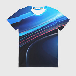 Женская футболка Синяя и черная абстракция геометрическая