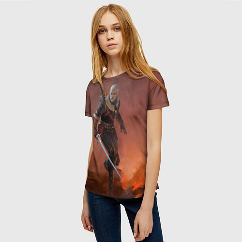 Женская футболка Ведьмак цветная игра / 3D-принт – фото 3