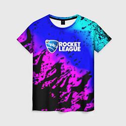 Футболка женская Rocket League neon game, цвет: 3D-принт