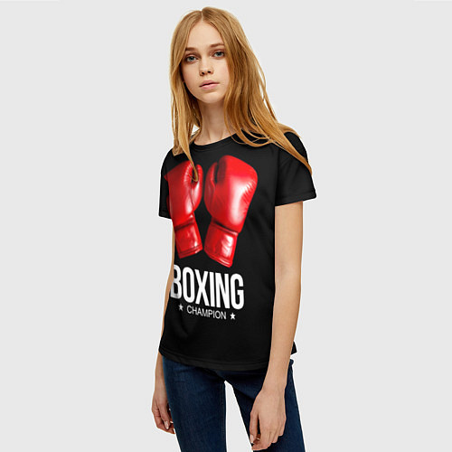 Женская футболка Boxing Champion / 3D-принт – фото 3