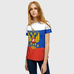 Футболка женская Флаг России с гербом, цвет: 3D-принт — фото 2