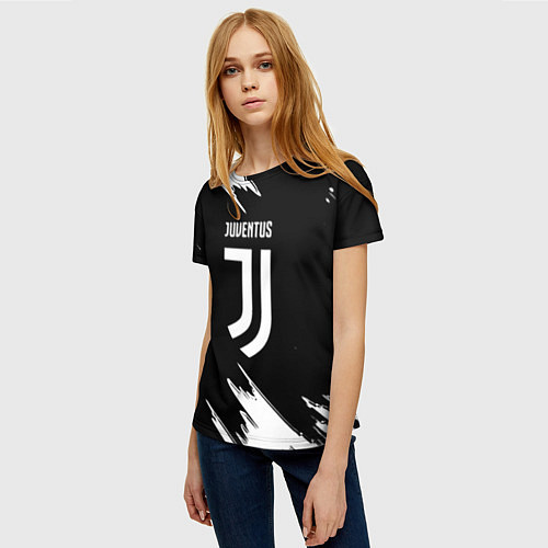 Женская футболка Juventus краски текстура / 3D-принт – фото 3