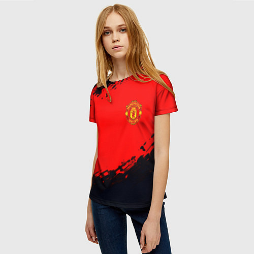 Женская футболка Manchester United colors sport / 3D-принт – фото 3