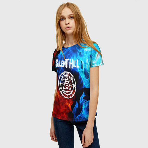 Женская футболка Silent hill огненный стиль / 3D-принт – фото 3