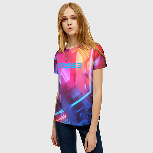 Женская футболка Crysis текстура брони / 3D-принт – фото 3