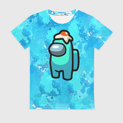 Футболка женская Амонг ас с яичницей на голове, цвет: 3D-принт