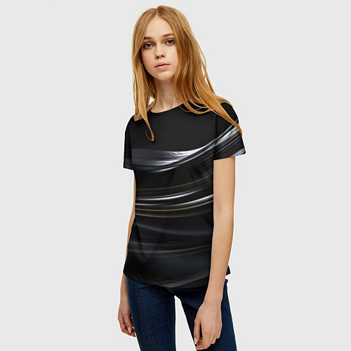 Женская футболка Black abstract background / 3D-принт – фото 3