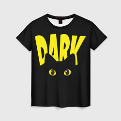 Футболка женская Dark cat eyes - черный кот, цвет: 3D-принт