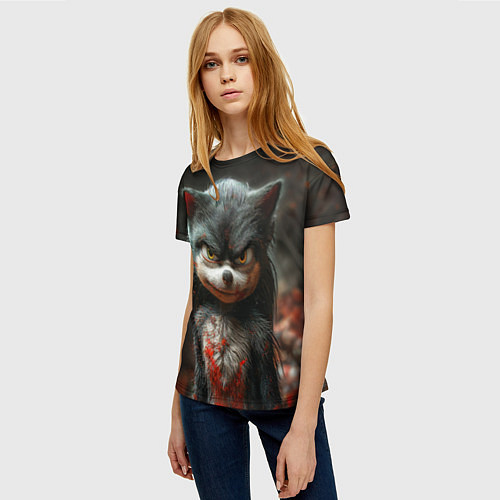 Женская футболка Ёжик Шэдоу / 3D-принт – фото 3