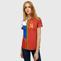 Футболка женская Россия и СССР, цвет: 3D-принт — фото 2