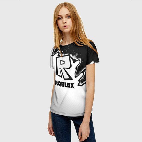 Женская футболка Roblox краски белые / 3D-принт – фото 3