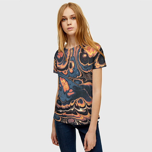 Женская футболка Абстрактный разноцветный узор / 3D-принт – фото 3