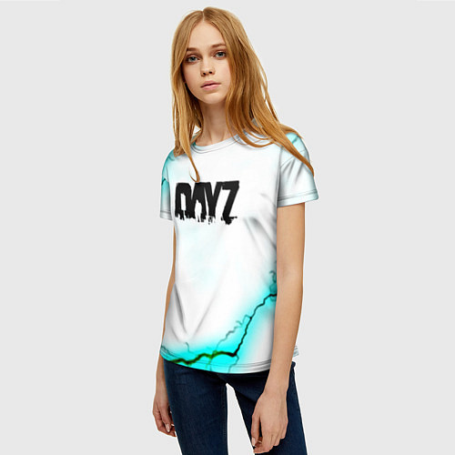 Женская футболка Dayz текстура молнии / 3D-принт – фото 3