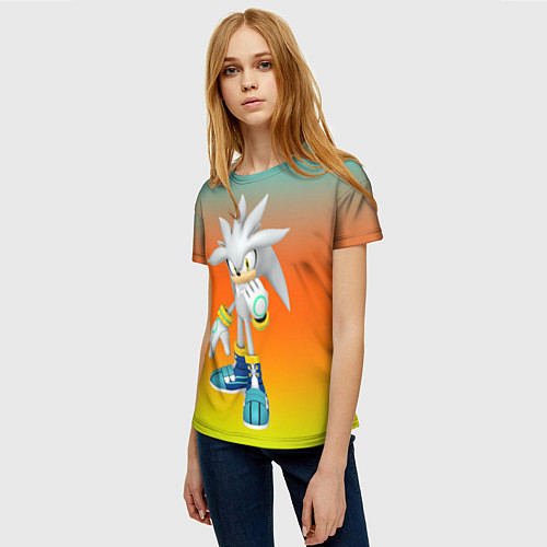 Женская футболка Сильвер Соник / 3D-принт – фото 3