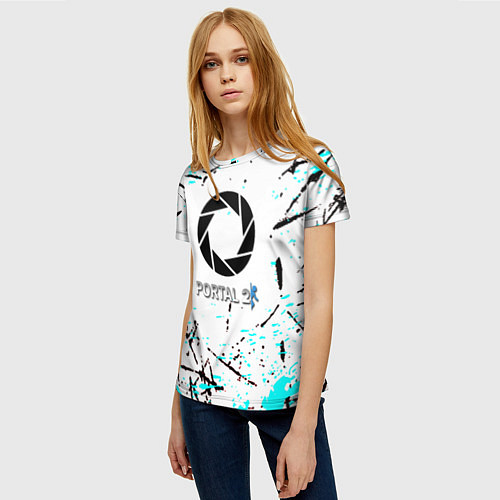 Женская футболка Portal краски / 3D-принт – фото 3