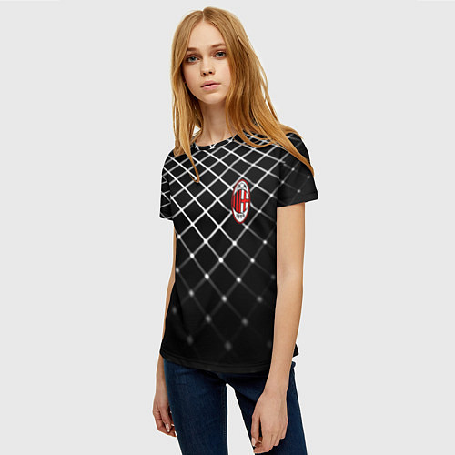 Женская футболка Милан футбольный клуб / 3D-принт – фото 3