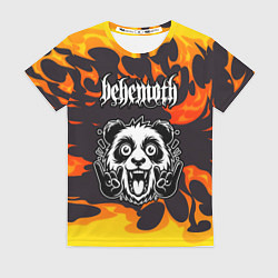 Футболка женская Behemoth рок панда и огонь, цвет: 3D-принт