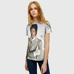Футболка женская Майкл Джексон в серебряном костюме, цвет: 3D-принт — фото 2