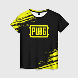 Футболка женская Pubg текстура краски жёлтые, цвет: 3D-принт